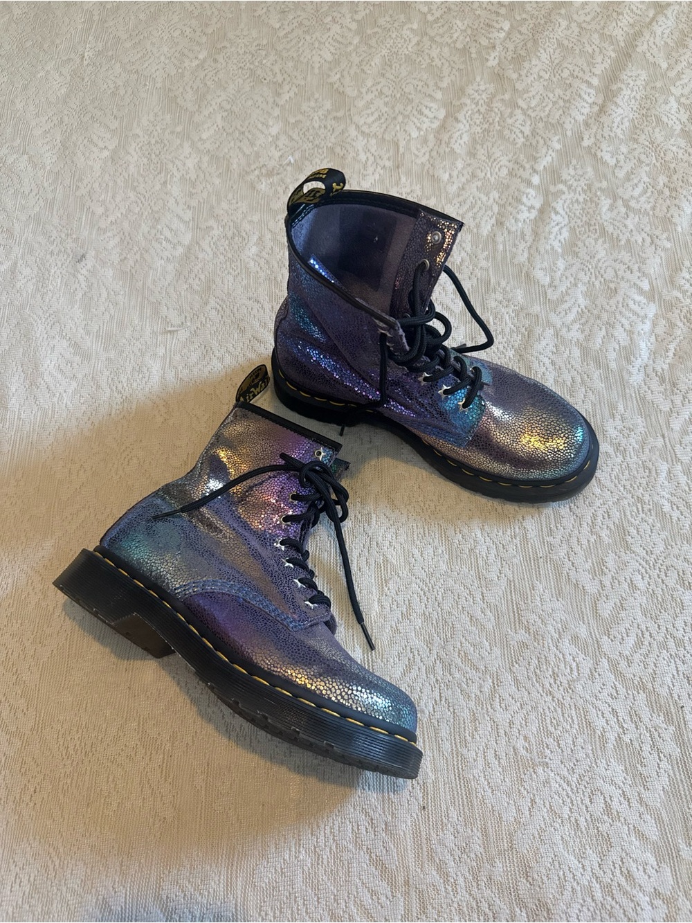 Dr Marten’s Rainbow Ray suede lace up boots - Picture 2 of 14